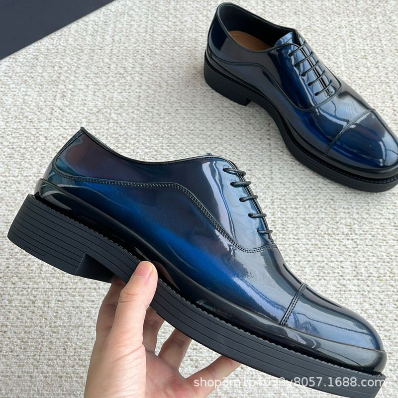 Leather Derby Lace Up Business Formal Shoes with TPU Sole
