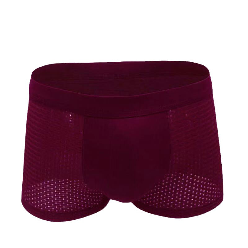 Breathable Ice Silk Mesh Mid Rise Seamless Men’s Underwear