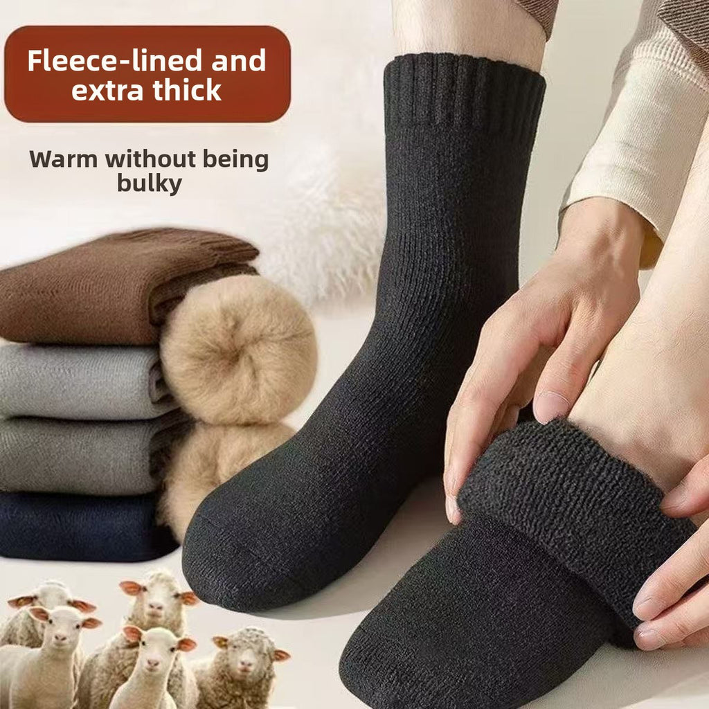 Fleece Lined Terry Mid Calf Warm Casual Socks