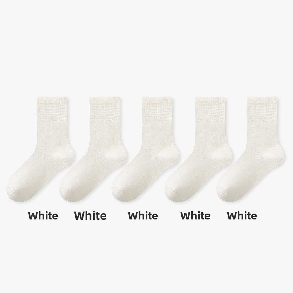 Pure Cotton Antibacterial Mid Calf Unisex Casual Socks