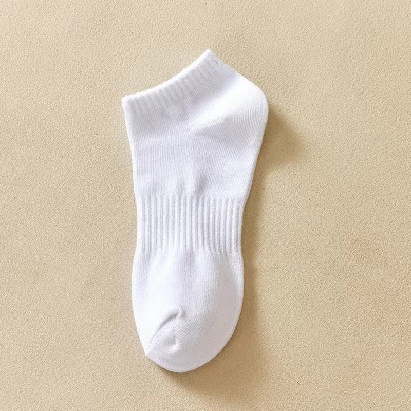 Cotton Blend Solid Color Casual Socks with Elastic Cuff