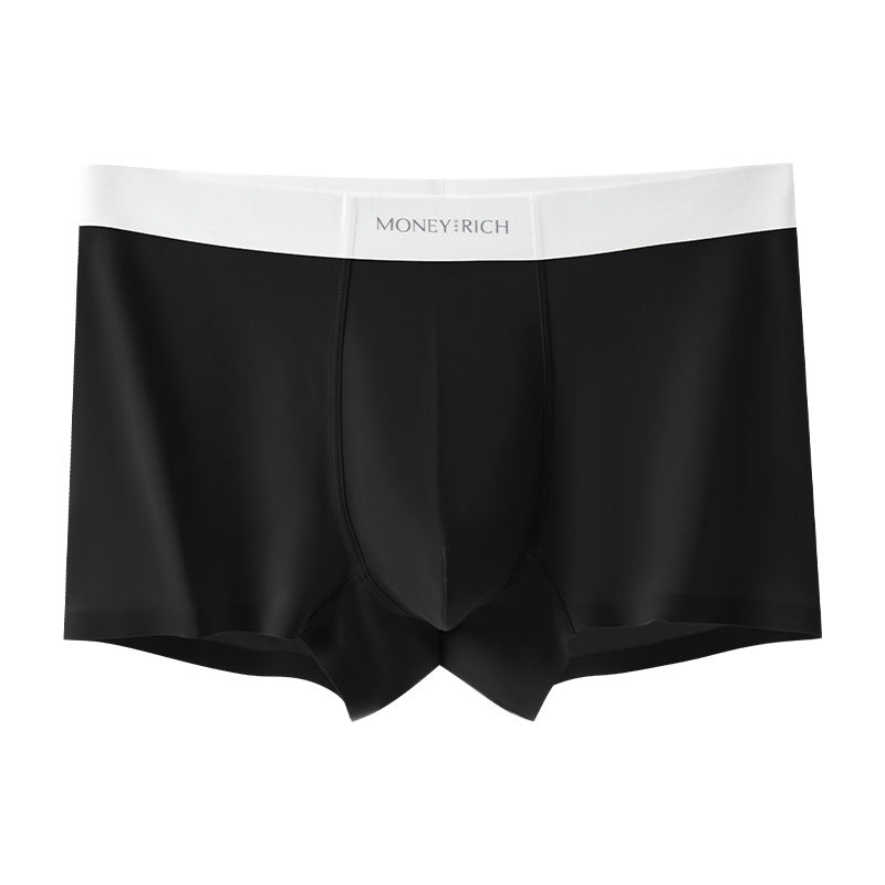 Ice Skin Seamless Antibacterial Mid Waist Boxer Underwear