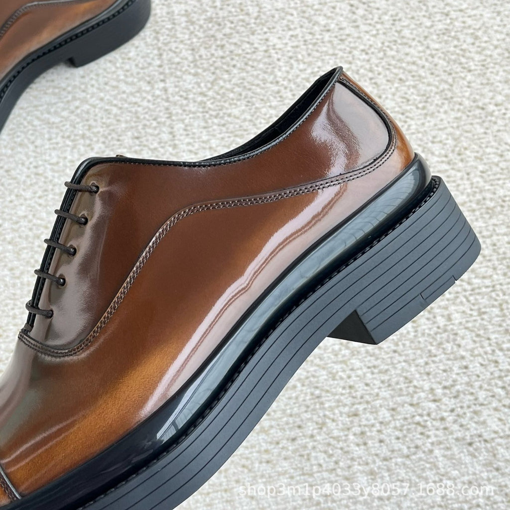 Leather Derby Lace Up Business Formal Shoes with TPU Sole