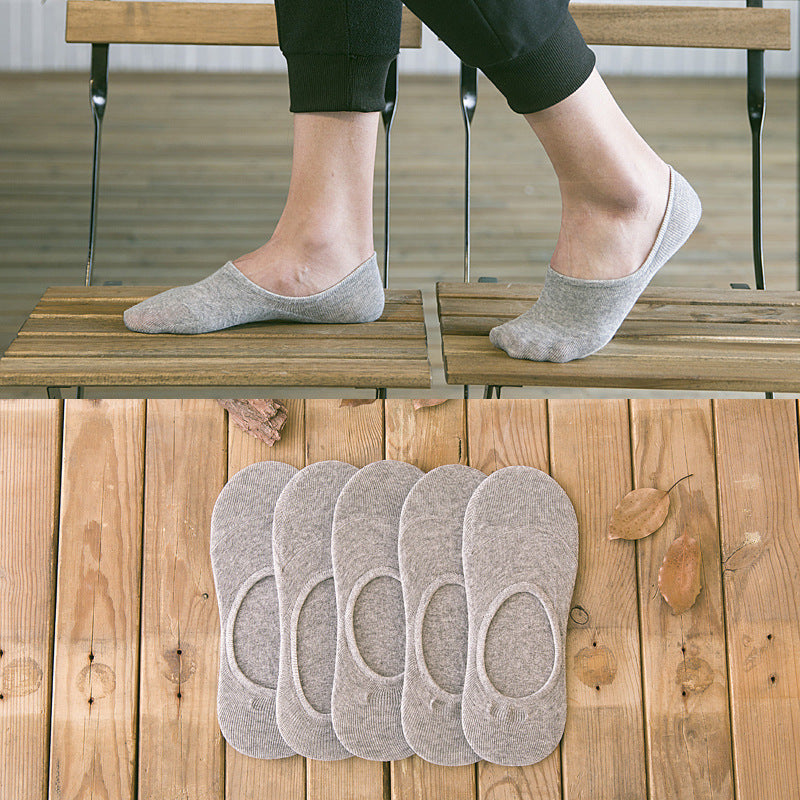 Cotton Blend Solid Color Casual Socks with Elastic Cuff