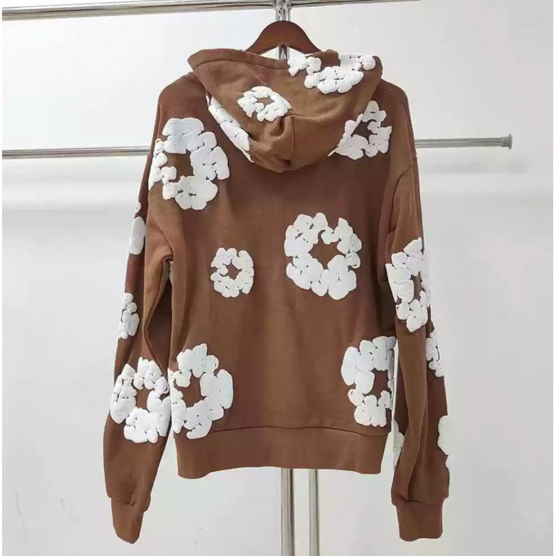 Heavyweight Fleece Lined Loose Fit Printed Hooded Sweatshirt