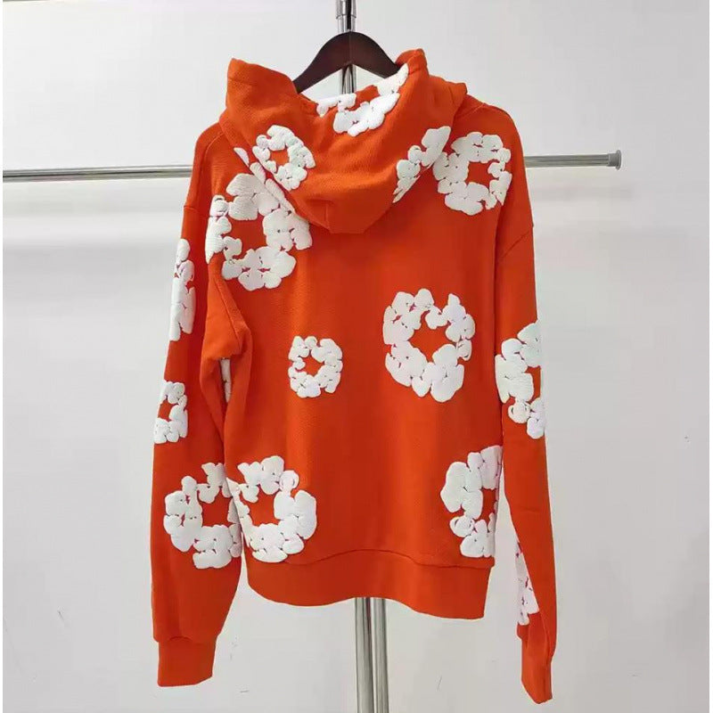 Heavyweight Fleece Lined Loose Fit Printed Hooded Sweatshirt