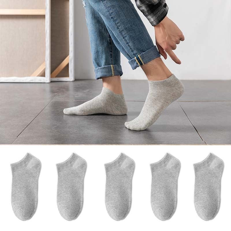 Cotton Blend Solid Color Casual Socks with Elastic Cuff