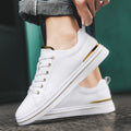 Cowhide Leather Breathable Lace Up Casual Sneakers