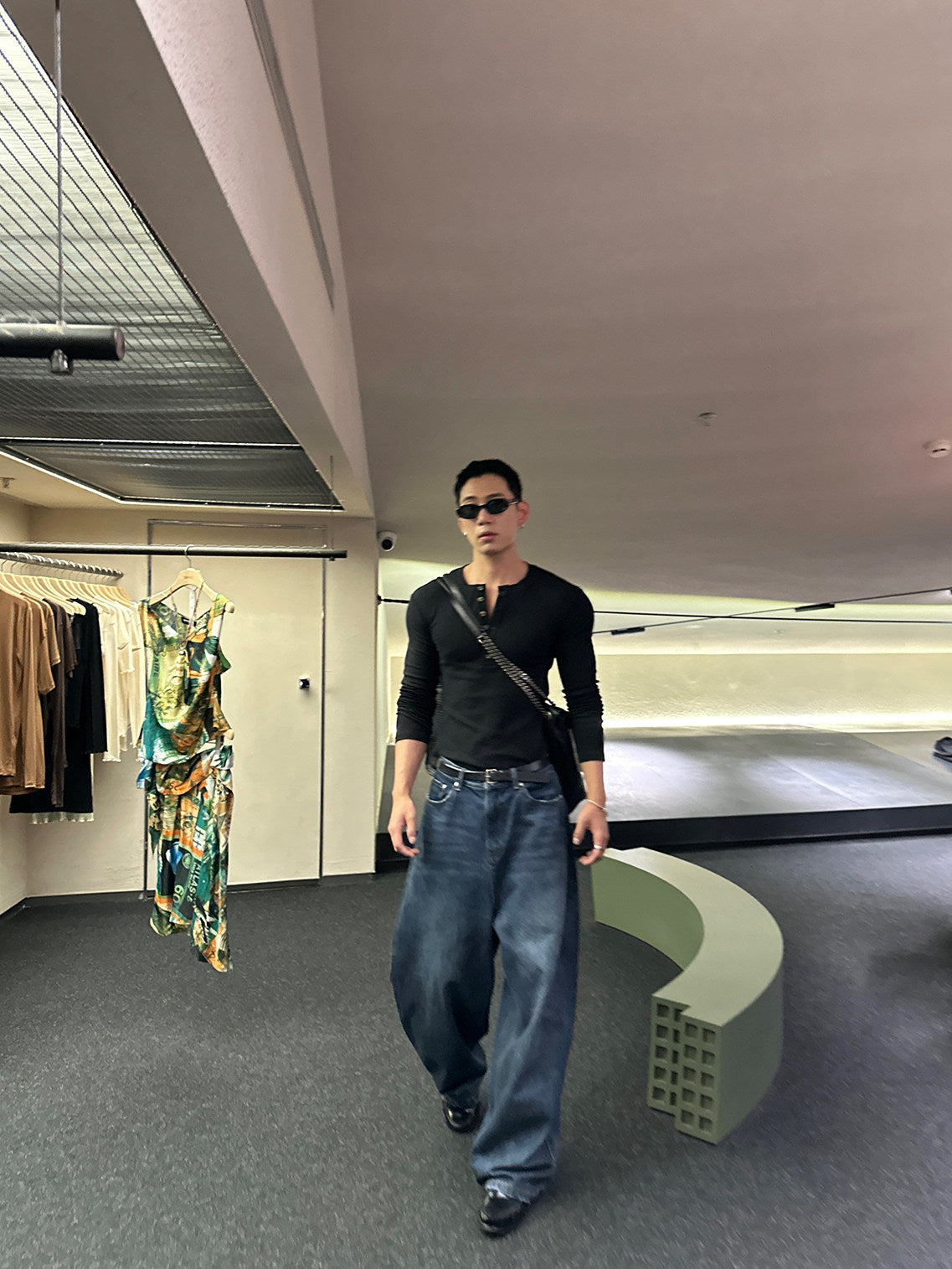 Slim Fit Cotton Blend Henley Long Sleeve T-Shirt