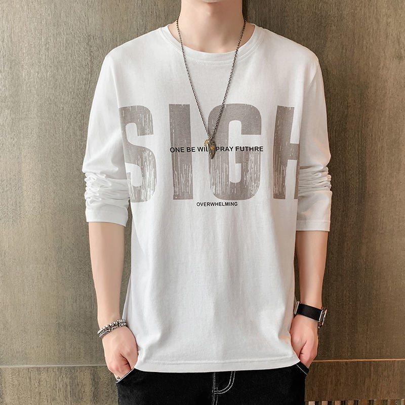 Loose Fit Letter Print Crewneck Long Sleeve T-Shirt