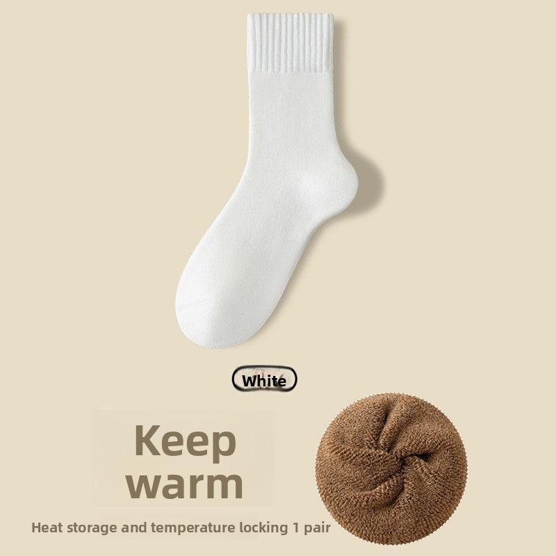 Fleece Lined Terry Mid Calf Warm Casual Socks