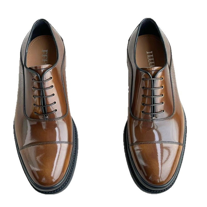 Leather Derby Lace Up Business Formal Shoes with TPU Sole