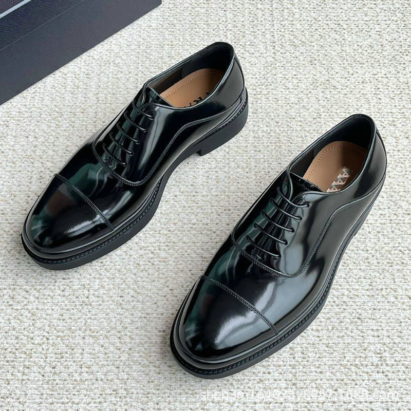 Leather Derby Lace Up Business Formal Shoes with TPU Sole