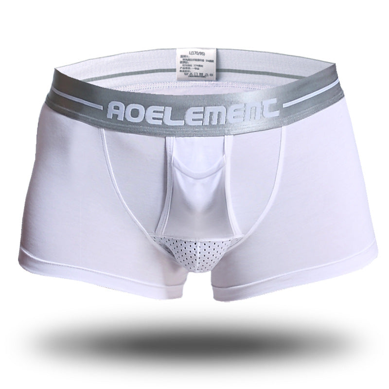 Ice Silk Breathable Mid Waist Boxer Shorts with Separation Design