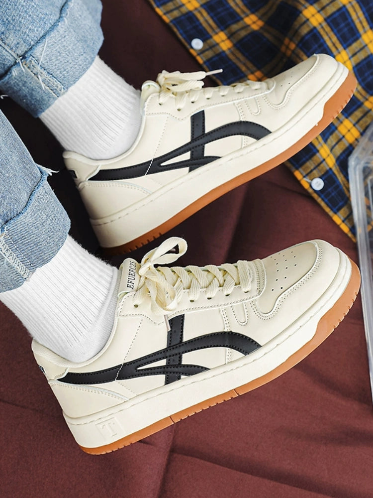 Retro Low Top Thick Sole Lace Up Casual Sneakers