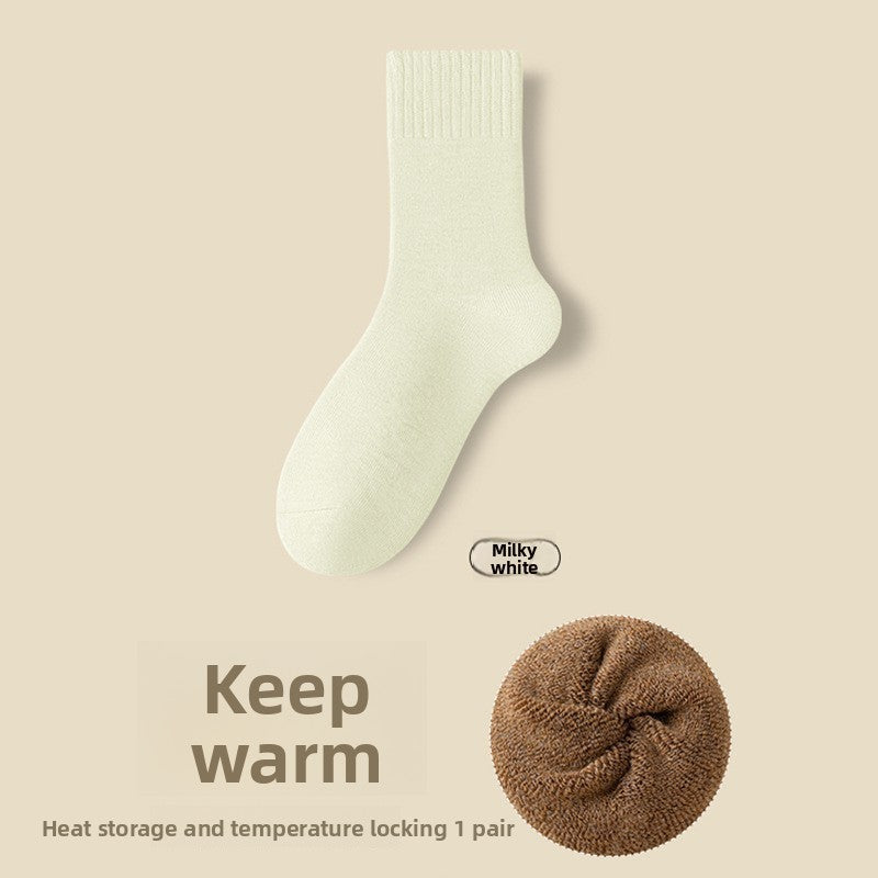Fleece Lined Terry Mid Calf Warm Casual Socks
