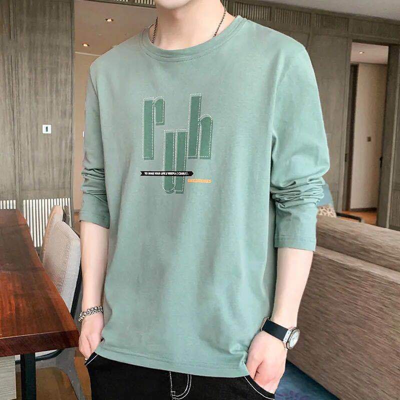 Loose Fit Letter Print Crewneck Long Sleeve T-Shirt