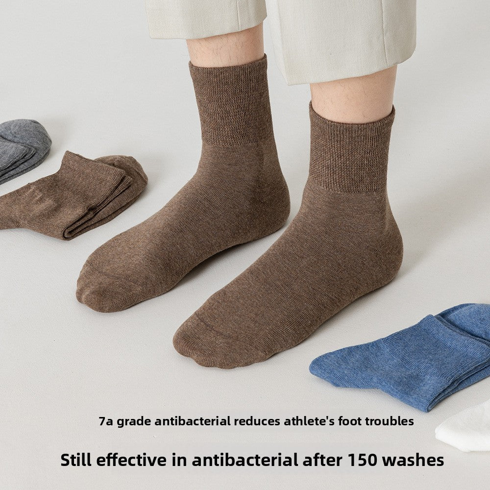 Pure Cotton Antibacterial Mid Calf Unisex Casual Socks
