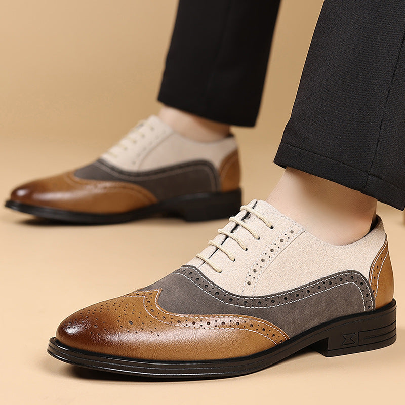 Lightweight Brogue Style Pointed Toe Casual Business Shoes