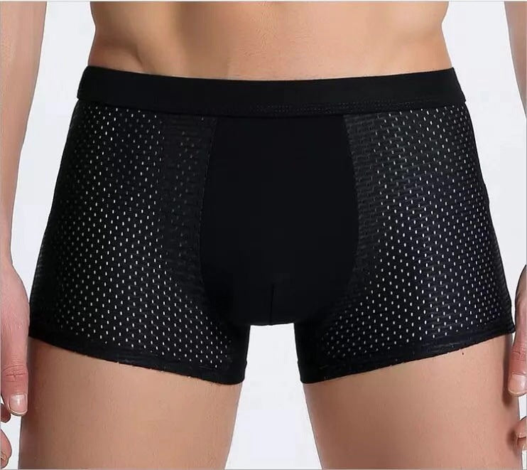 Breathable Ice Silk Mesh Mid Rise Seamless Men’s Underwear