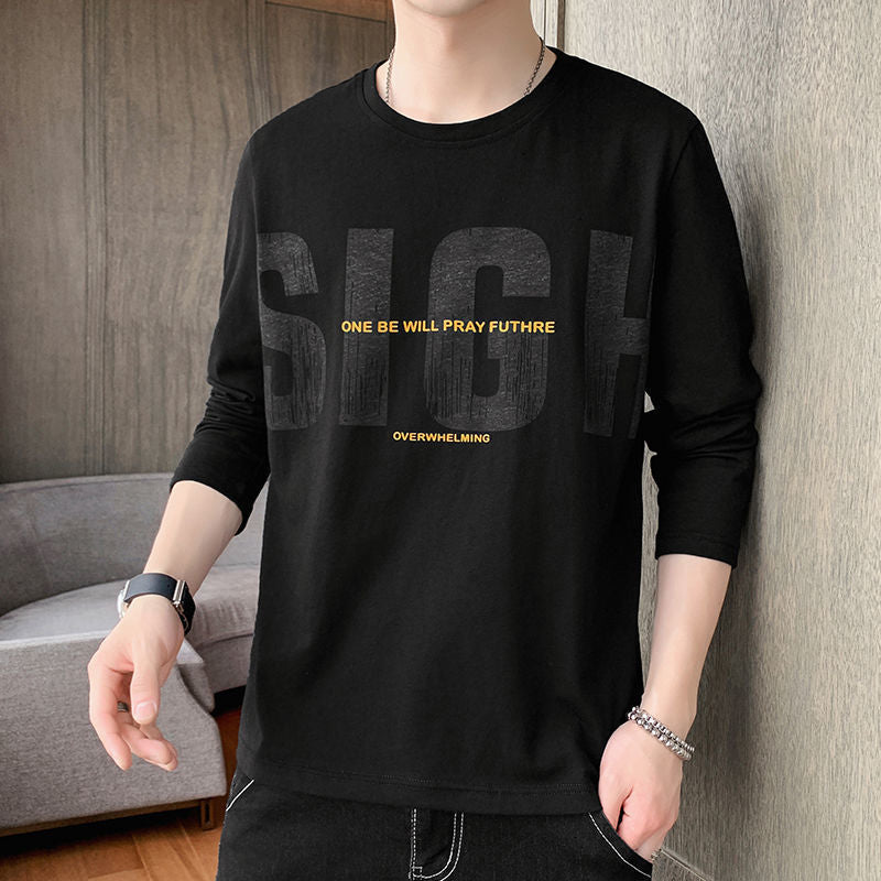 Loose Fit Letter Print Crewneck Long Sleeve T-Shirt