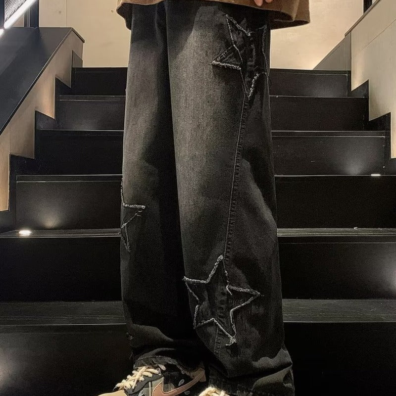 Straight Leg Embroidered Multi Pocket Denim Jeans