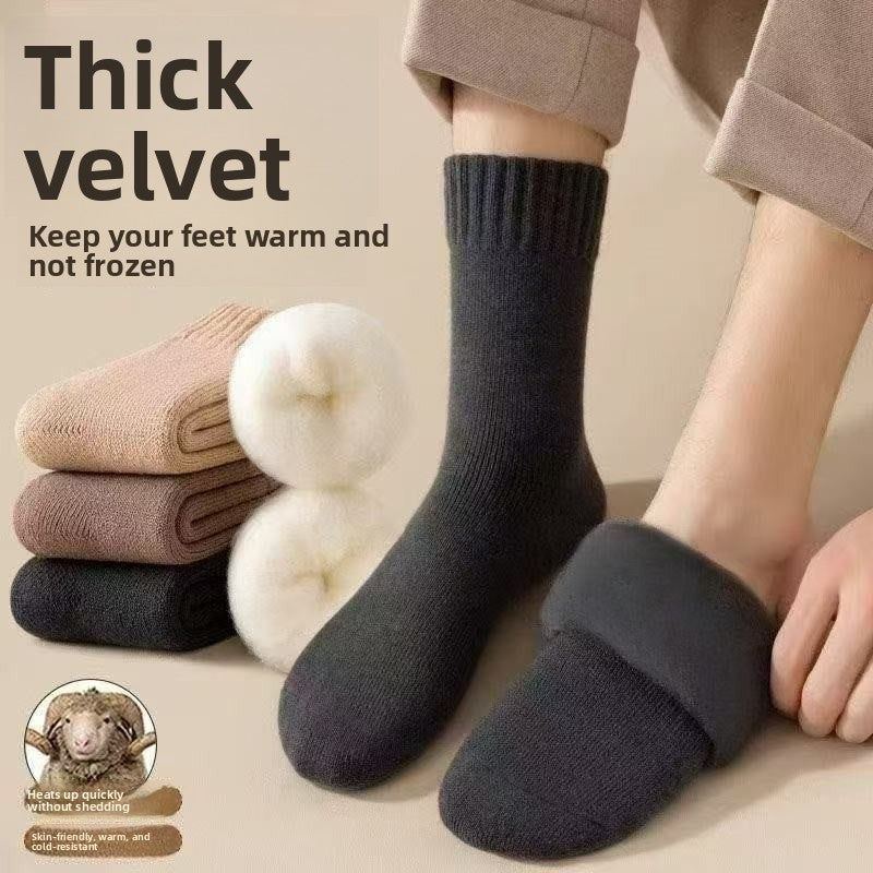 Fleece Lined Terry Mid Calf Warm Casual Socks
