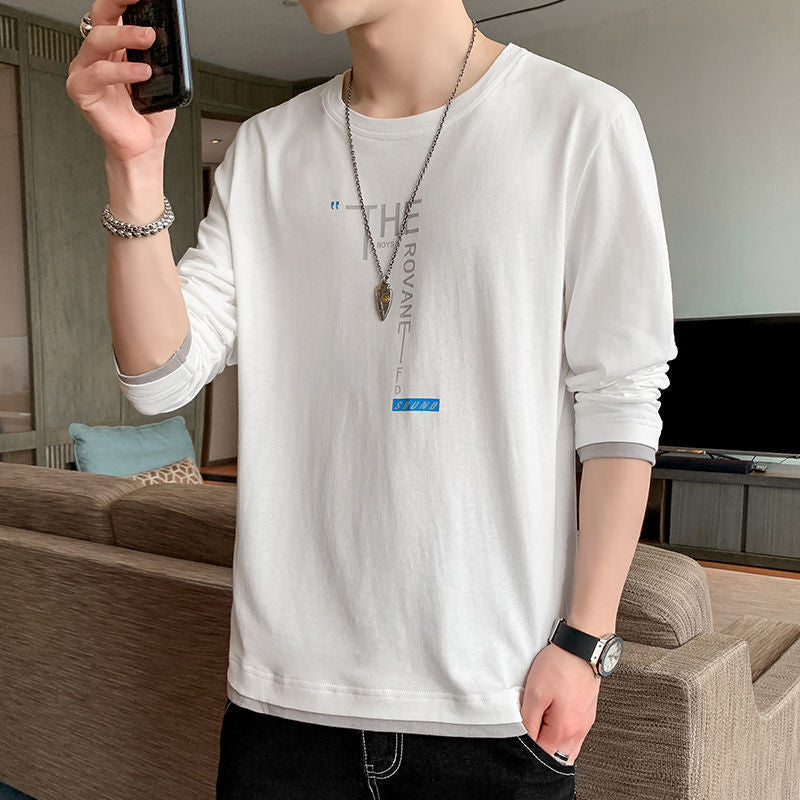 Loose Fit Letter Print Crewneck Long Sleeve T-Shirt