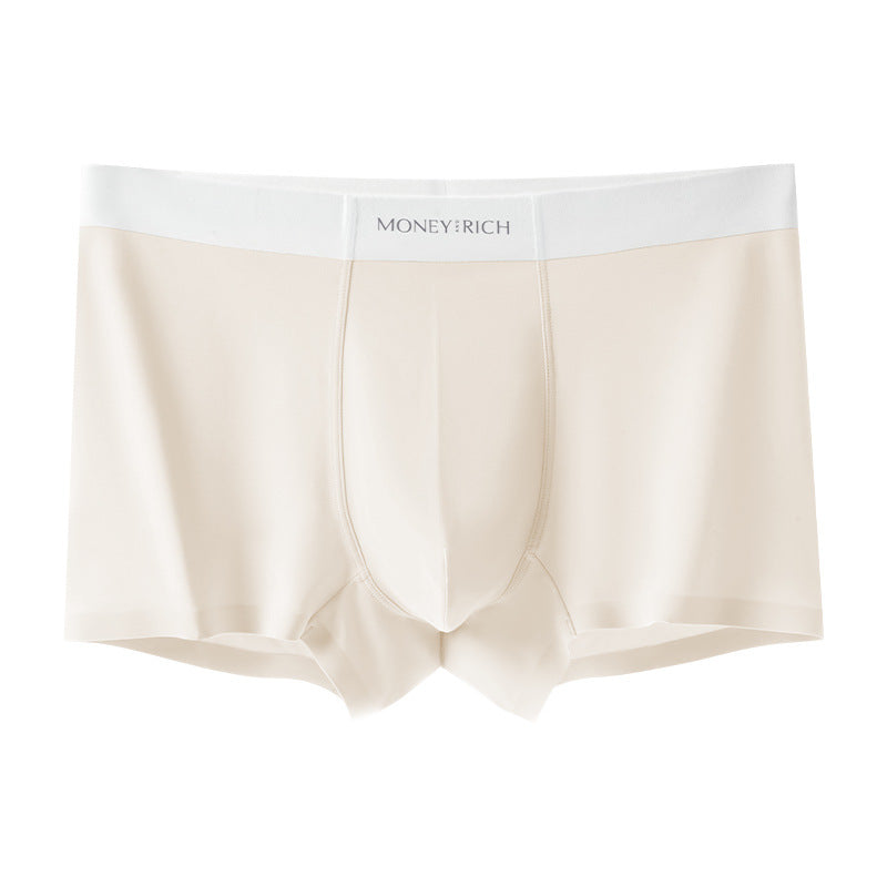 Ice Skin Seamless Antibacterial Mid Waist Boxer Underwear
