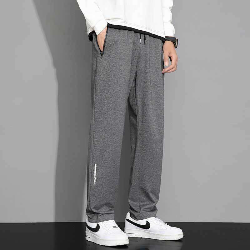 Elastic Waist Straight Leg and Tapered Casual Sports Pants