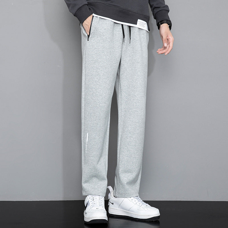 Elastic Waist Straight Leg and Tapered Casual Sports Pants