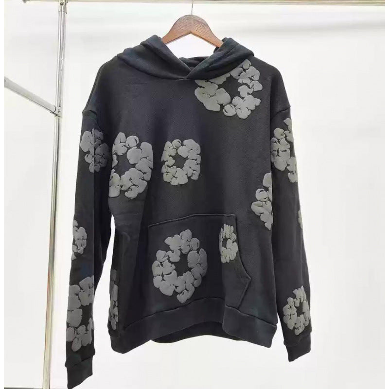 Heavyweight Fleece Lined Loose Fit Printed Hooded Sweatshirt