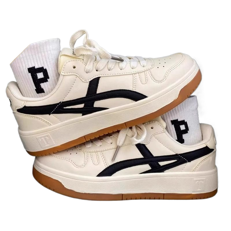 Retro Low Top Thick Sole Lace Up Casual Sneakers