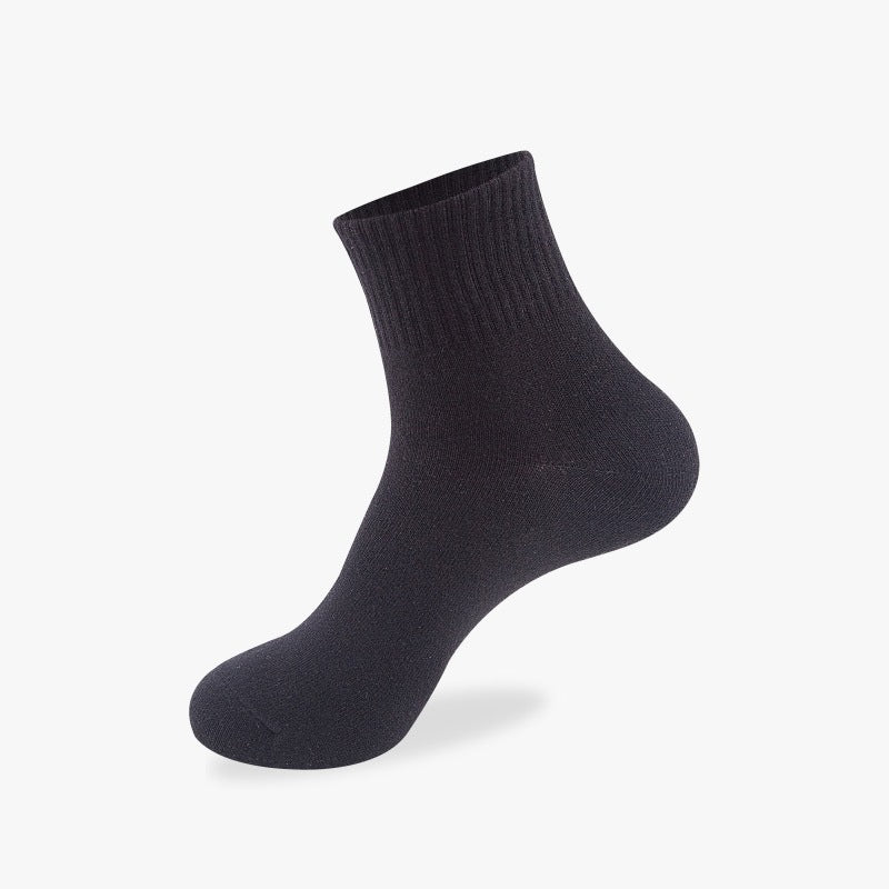 Cotton Blend Solid Color Casual Socks with Elastic Cuff