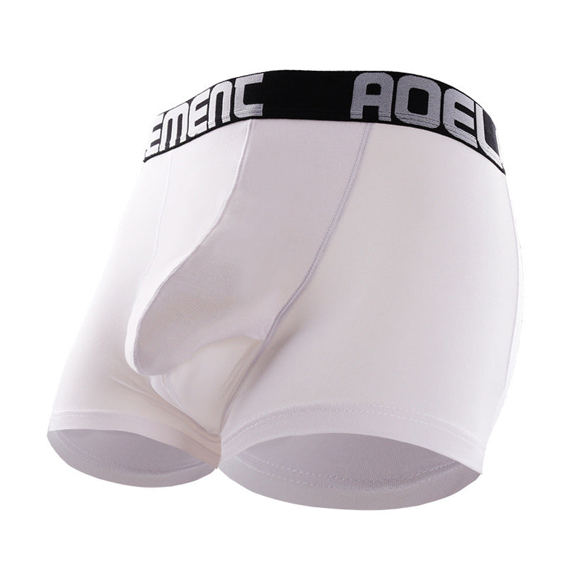 Ice Silk Breathable Mid Waist Boxer Shorts with Separation Design