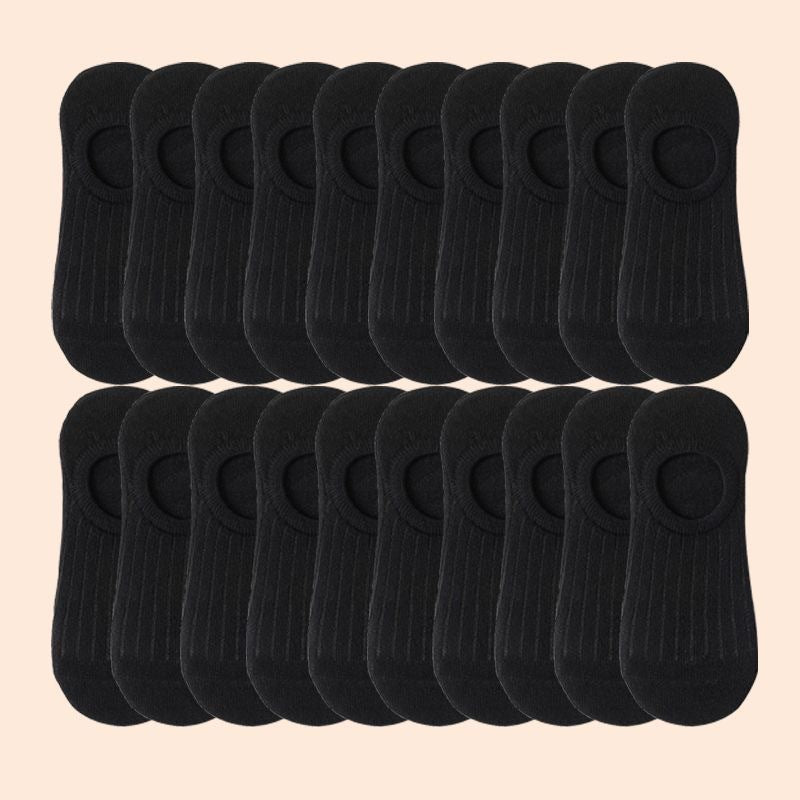 Cotton Blend Solid Color Casual Socks with Elastic Cuff