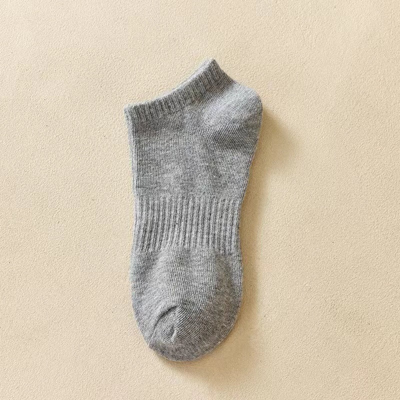 Cotton Blend Solid Color Casual Socks with Elastic Cuff