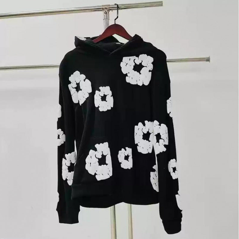 Heavyweight Fleece Lined Loose Fit Printed Hooded Sweatshirt