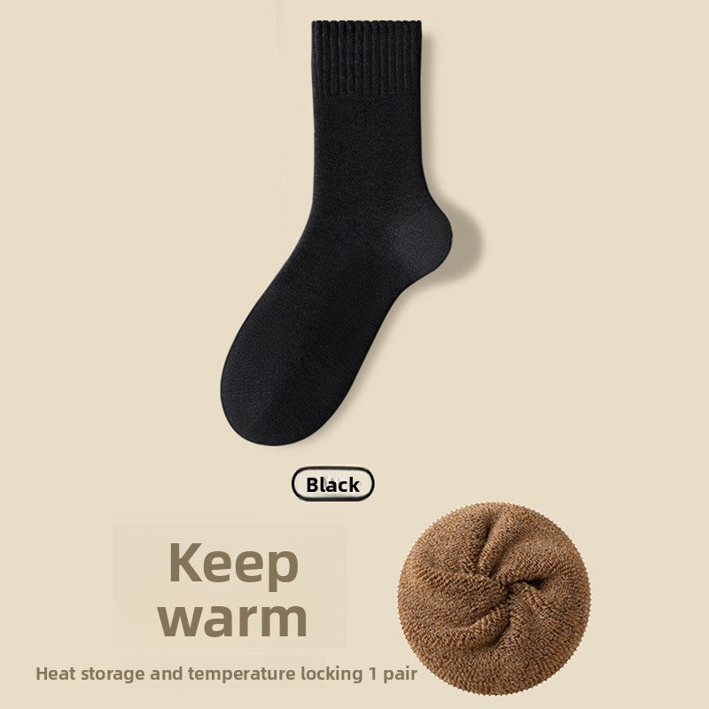 Fleece Lined Terry Mid Calf Warm Casual Socks