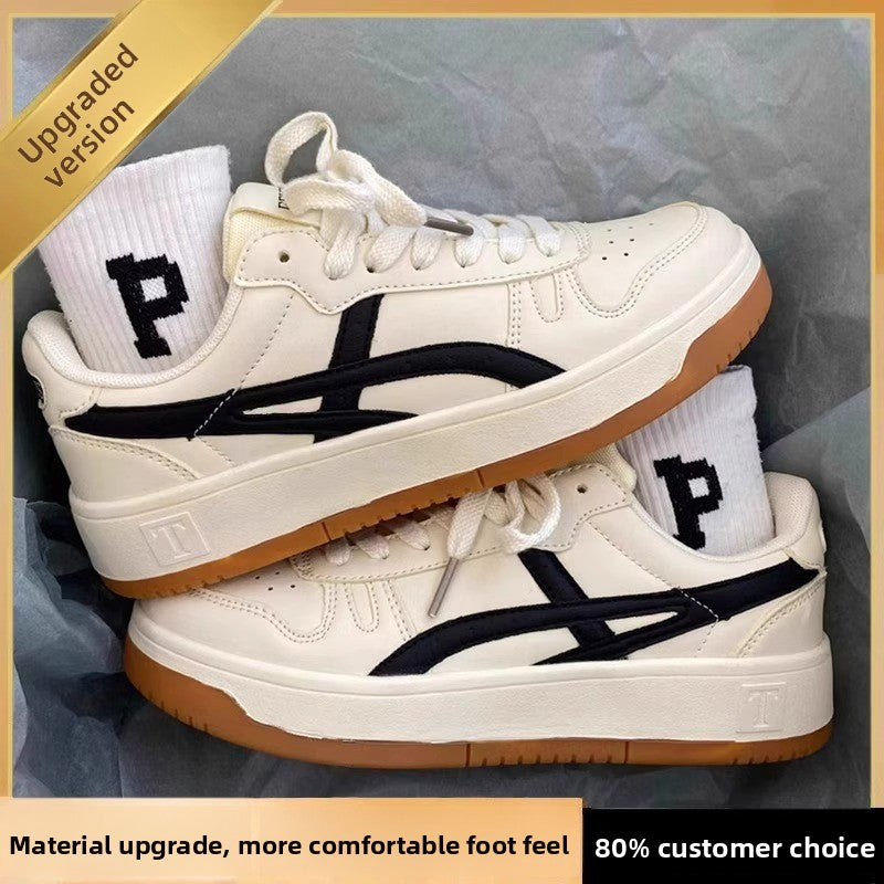 Retro Low Top Thick Sole Lace Up Casual Sneakers