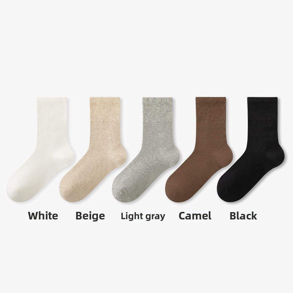 Pure Cotton Antibacterial Mid Calf Unisex Casual Socks