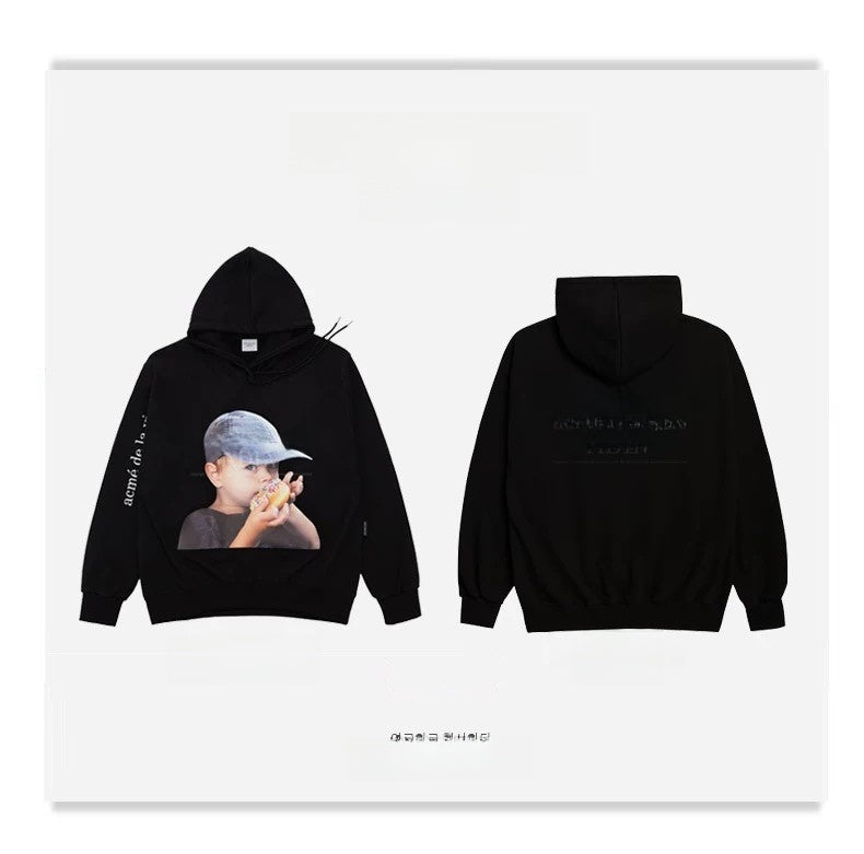 Unisex Cotton Terry Loose Fit Hooded Printed Sweatshirt