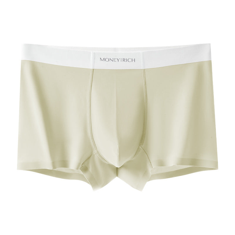 Ice Skin Seamless Antibacterial Mid Waist Boxer Underwear