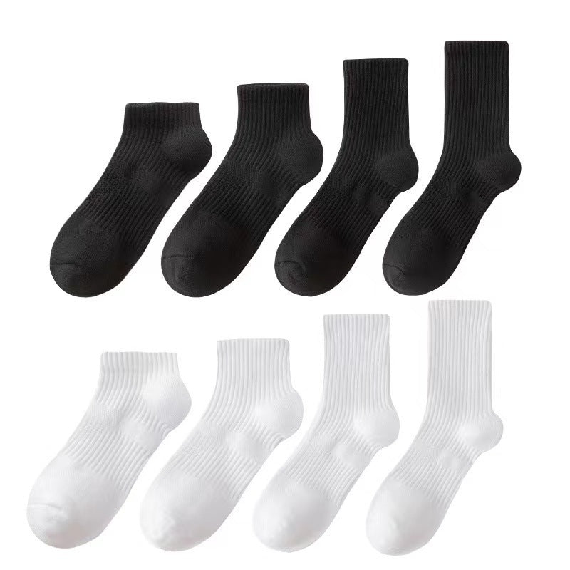 Cotton Blend Solid Color Casual Socks with Elastic Cuff