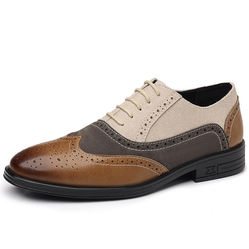 Lightweight Brogue Style Pointed Toe Casual Business Shoes