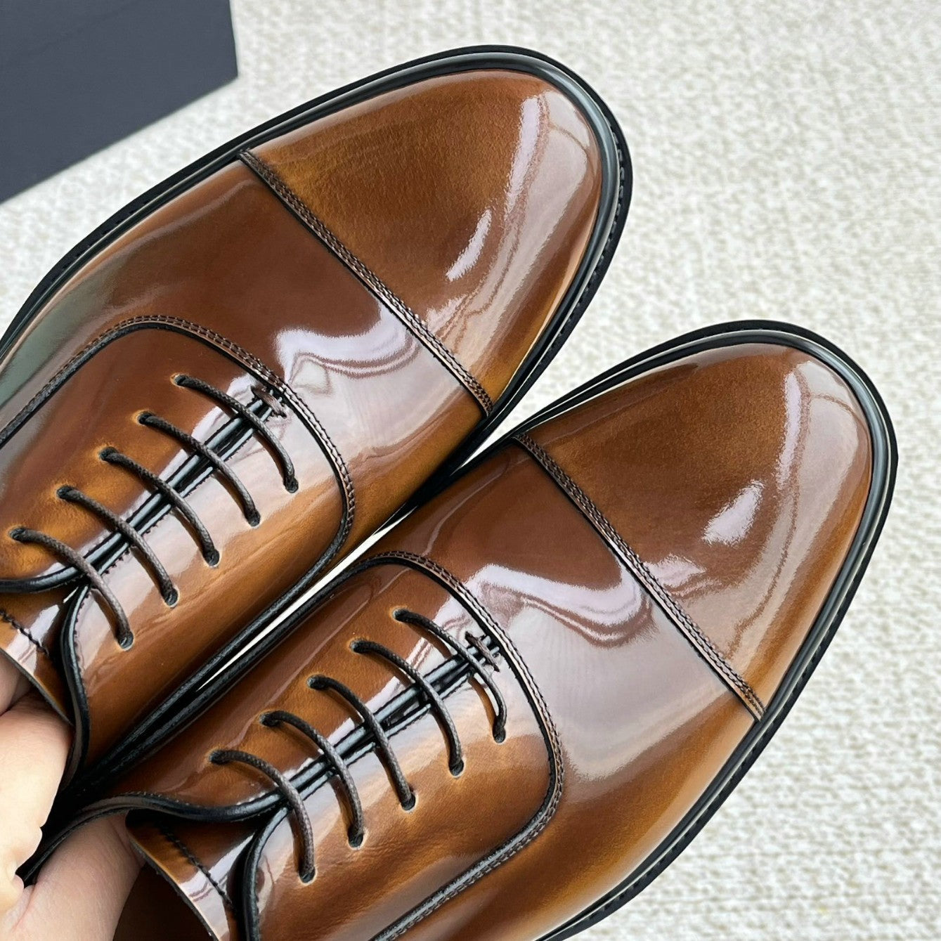 Leather Derby Lace Up Business Formal Shoes with TPU Sole