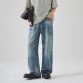 Vintage Washed Loose Straight Leg Cotton Denim Jeans