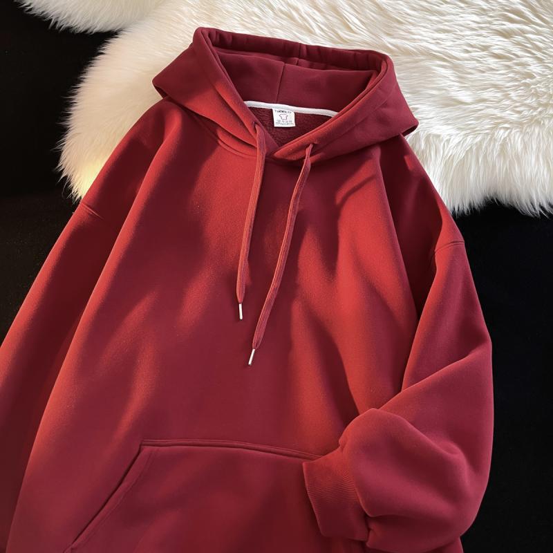 Oversized Fleece Lined Hooded Pullover Sweatshirt