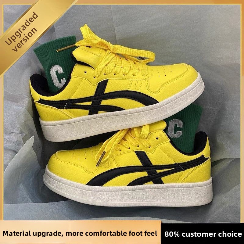 Retro Low Top Thick Sole Lace Up Casual Sneakers