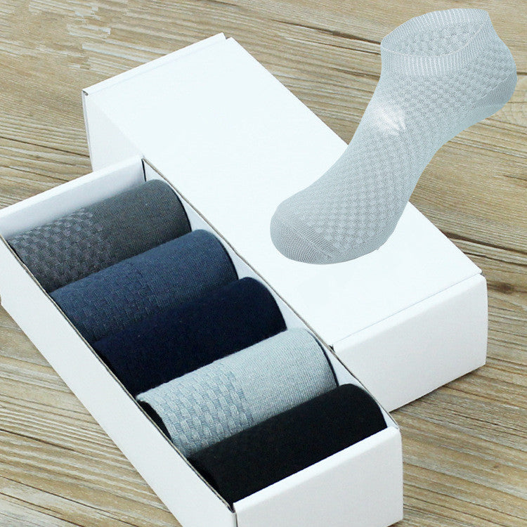 Bamboo Fiber Antibacterial Ankle Socks with Gift Box